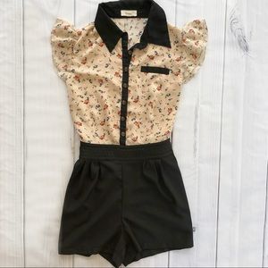 Freeway Floral Black Romper